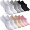 Aae8e2ca1f37f4d51b26668b10dfc0146C.jpg 5 Pairs No Show Socks Womens Cushioned Low Cut Invisible Stocks for Running Athletic Gym Ankle Socks