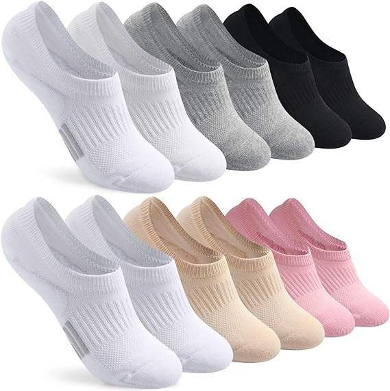 Aae8e2ca1f37f4d51b26668b10dfc0146C.jpg 5 Pairs No Show Socks Womens Cushioned Low Cut Invisible Stocks for Running Athletic Gym Ankle Socks