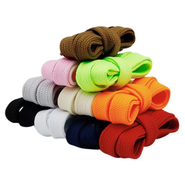 Double-layer Polyester Flat Shape Plastic Tips 1.8cm Wider Shoestrings for Sneakers
