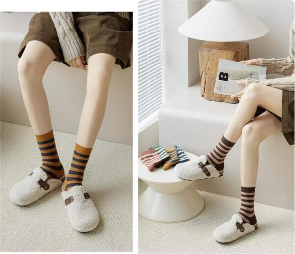 Autumn Knitted Casual Regular Style Anti-Bacterial Cotton Solid Cute Cycling Crew Socks with Body Logo for Women