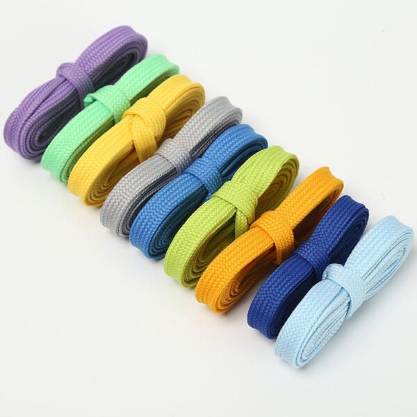 1cm Double-Thickened Flat Hollow Color Polyester Sneakers with Shoelaces    ramdom colour